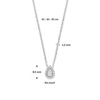 collier zirkonia 41 - 43 - 45 cm zilver gerhodineerd