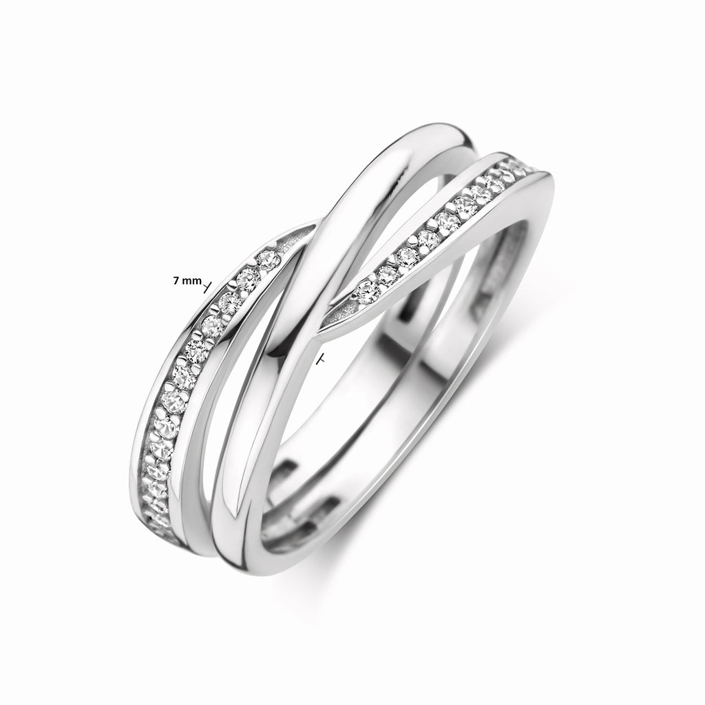 Ring Zirkonia Silber rhodiniert