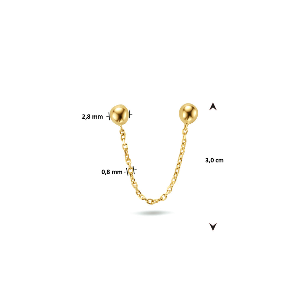 Ohrstecker Kugeln einzeln 14K Gelbgold
