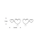 oorknoppen hartjes 7 mm zilver gerhodineerd
