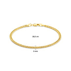 armband massief 3 mm 18,5 cm Silgold (geel met zilverkern)