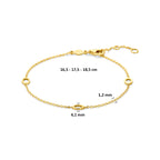 9k armband 16,5 - 17,5 - 18,5 cm 9K geel