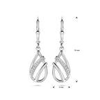 Ohrringe Tropfen Zirkonia Brisurhaken 33 mm Silber rhodiniert