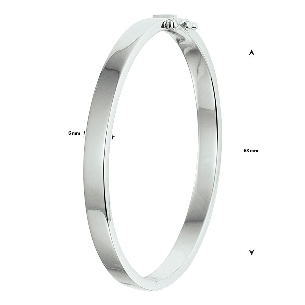 Armreifenscharnier massiv 6 mm Silber rhodiniert
