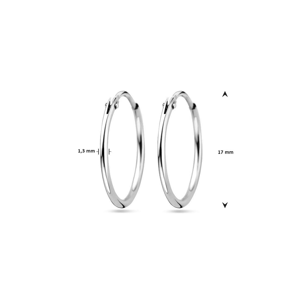 Ohrringe 1,3 mm Rundrohr silberweiß