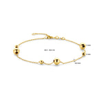 Armband Kugeln 16,5 - 18,5 cm 14K Gelbgold