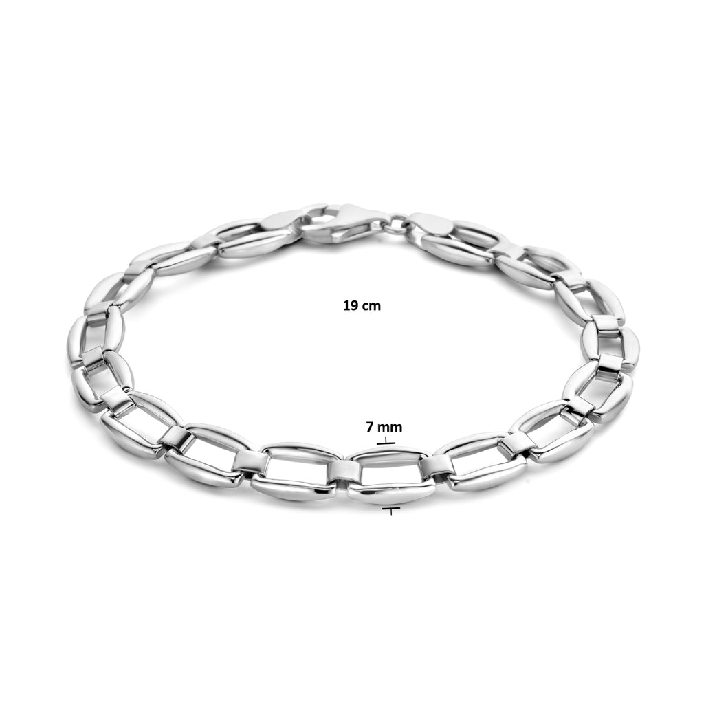 Armband 7,0 mm 19 cm Silber rhodiniert
