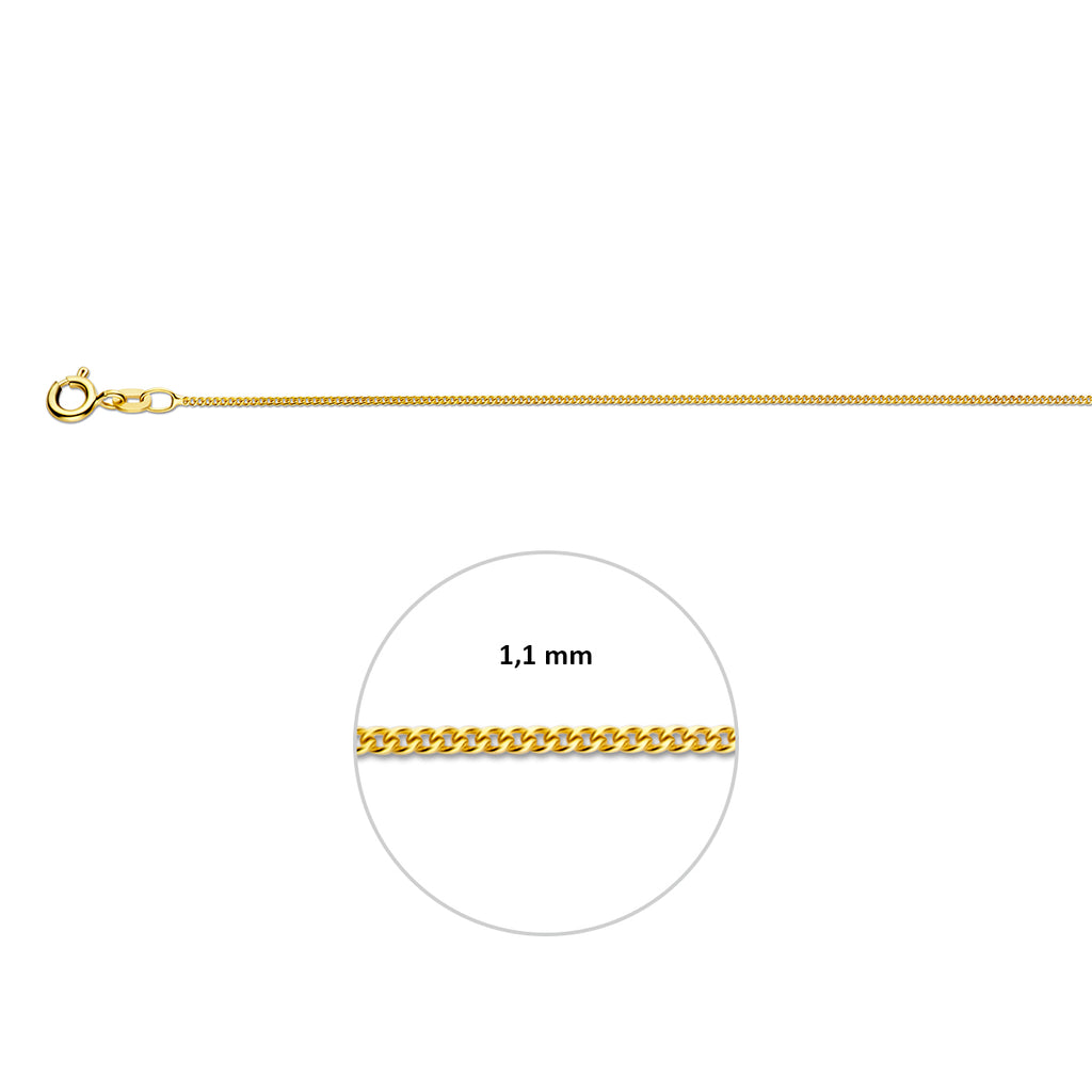 gourmette 1,1 mm 18K geelgoud