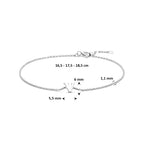 armband letter 16,5 - 17,5 - 18,5 cm zilver gerhodineerd