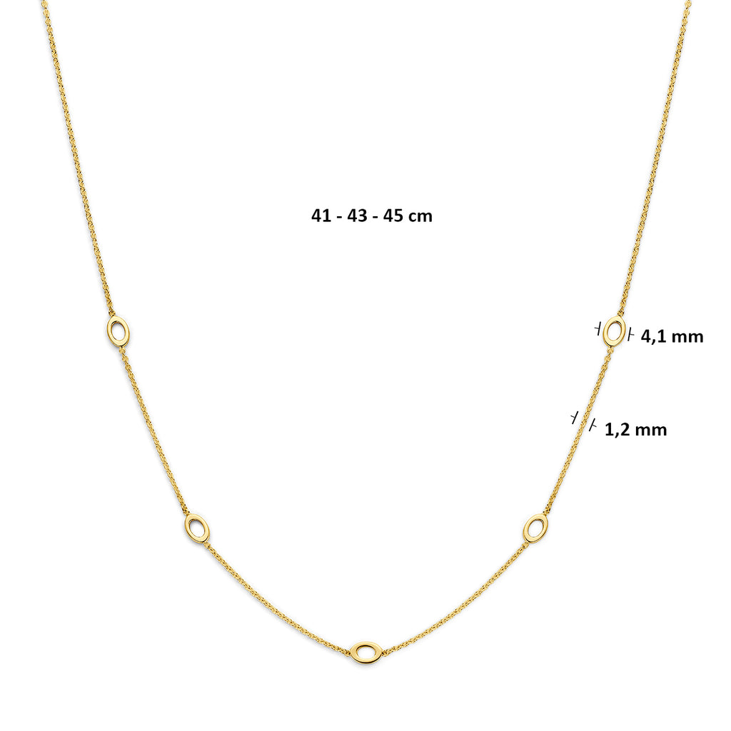 9k collier 41 - 43 - 45 cm 9K geel
