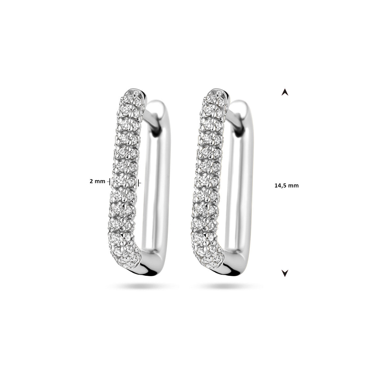 klapoorringen zirkonia zilver gerhodineerd