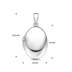 medaillon ovaal 16 mm zilver gerhodineerd
