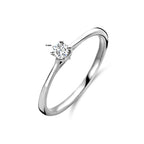 aanzoeksring diamant 0.10ct h si 14K witgoud