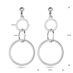 Ohrringe Kreise Silber rhodiniert