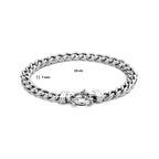 Armband Gourmette 7,0 mm 19 cm mit großem Federringverschluss Silber rhodiniert