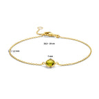 armband peridot 16,5 - 19 cm 14K geelgoud