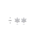 Ohrstecker Stern Zirkonia Halo 6 mm Silber rhodiniert