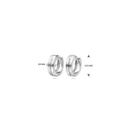 Klappohrringe flach poliert/matt 11,5 mm Silber rhodiniert