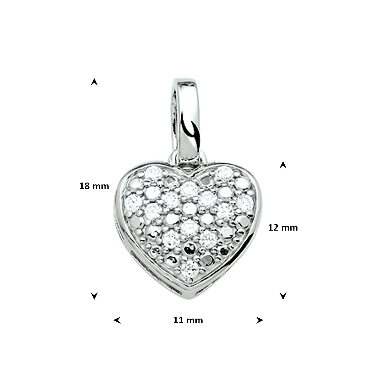 hanger hart zirkonia zilver gerhodineerd