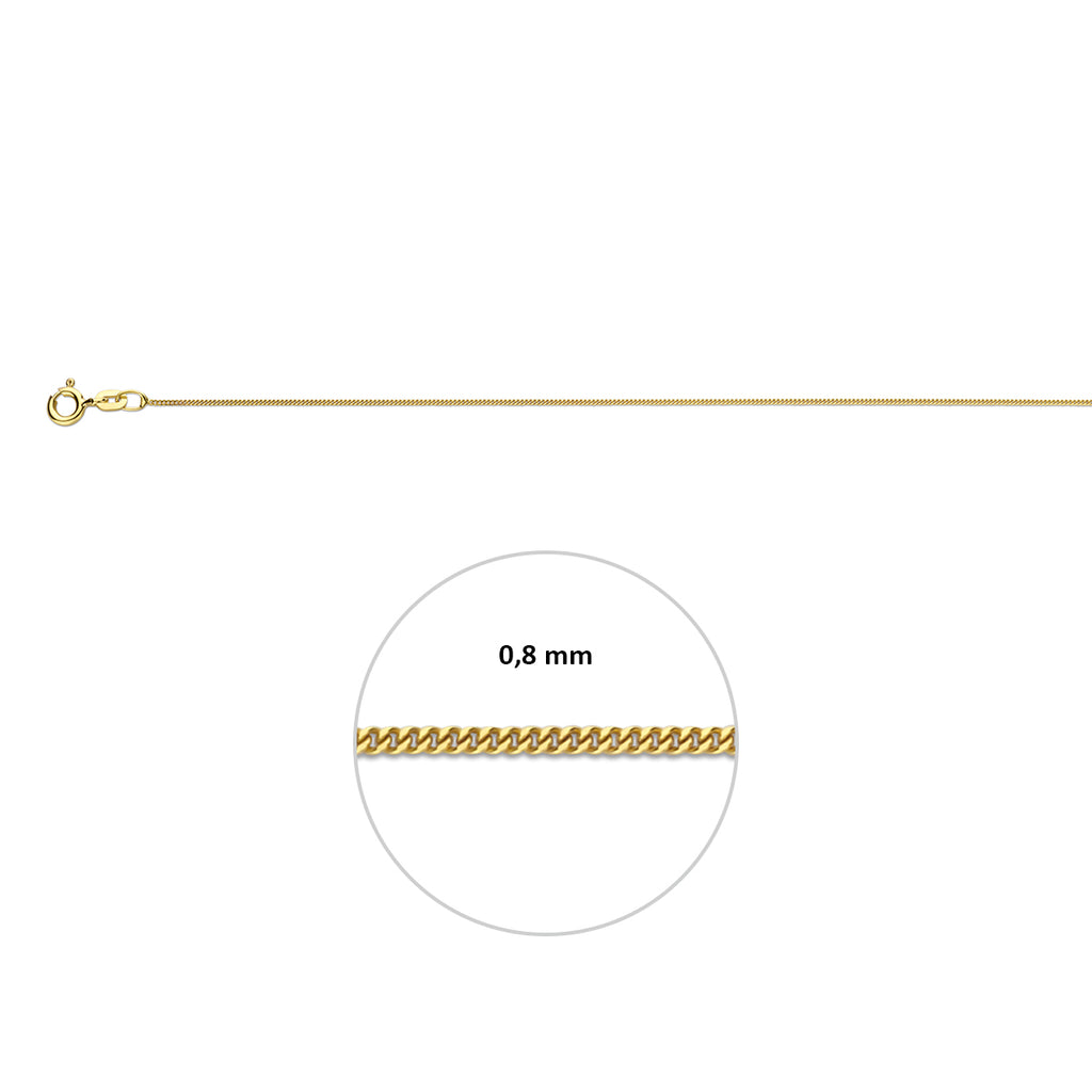 Panzerkette 0,8 mm 14K Gelbgold