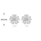 oorknoppen zirkonia 10.5 mm zilver gerhodineerd