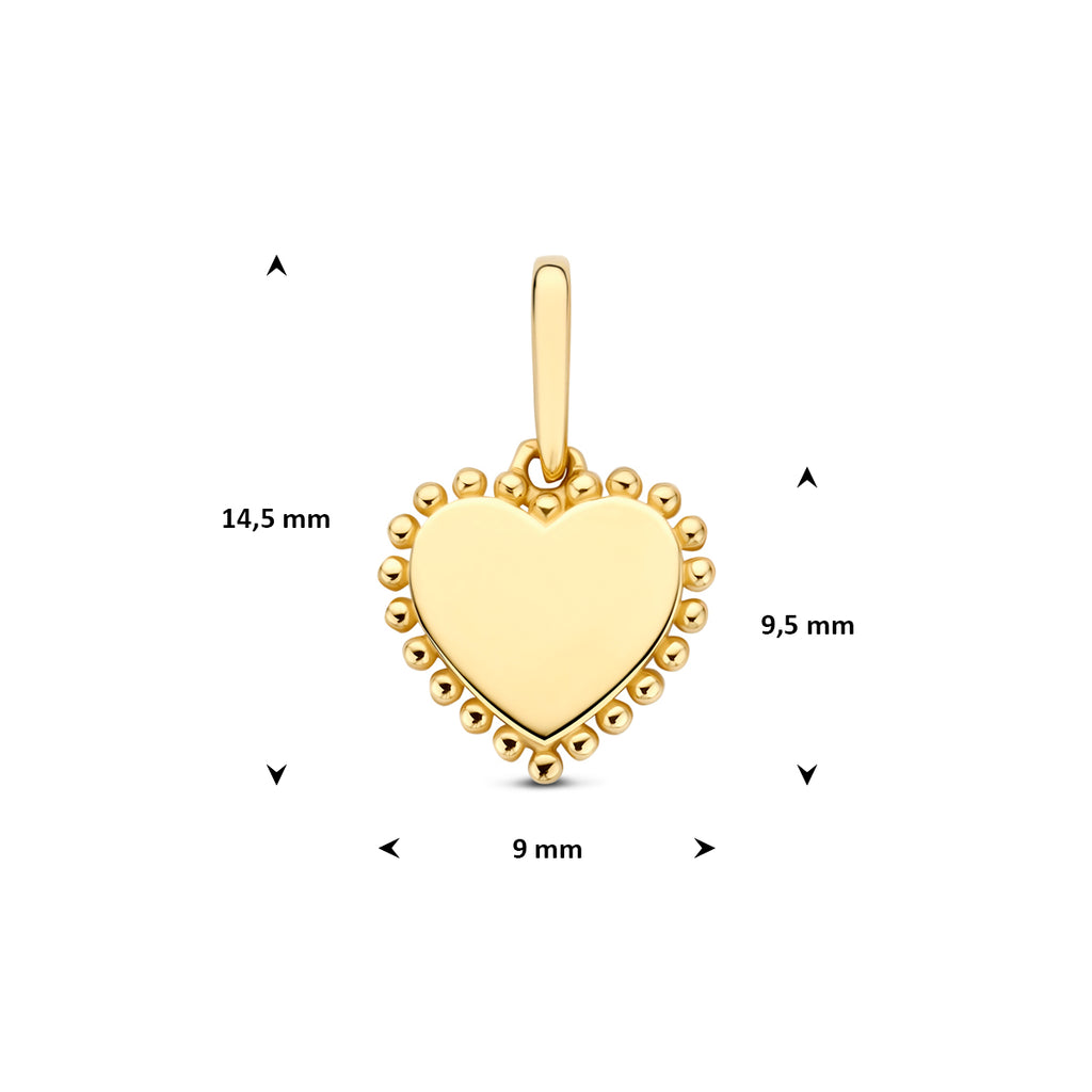 hanger hart 9,5 mm 14K geelgoud