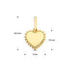 hanger hart 9,5 mm 14K geelgoud
