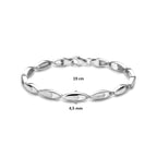 Armband poly/matt 4,5 mm 19 cm Silber rhodiniert