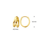 klapoorringen 12,5 mm 14K geelgoud