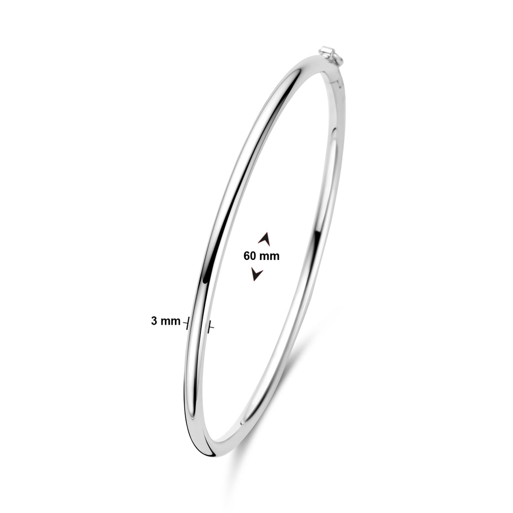 Armreif Scharnier Rundrohr 3 x 60 mm Silber rhodiniert
