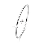 Armreif Scharnier Rundrohr 3 x 60 mm Silber rhodiniert