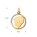 hanger jongen gediamanteerd 19 mm 14K geelgoud
