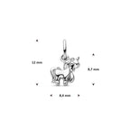 Einhorn-Anhänger 12 mm rhodiniertes Silber