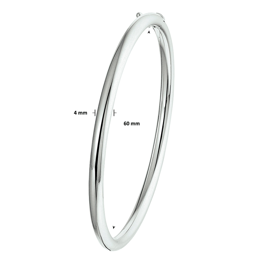 Armreif Scharnier Rundrohr 4 x 60 mm Silber rhodiniert
