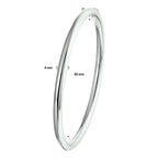 Armreif Scharnier Rundrohr 4 x 60 mm Silber rhodiniert