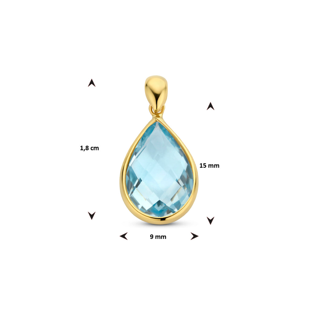 Anhänger Blautopas 14K Gelbgold