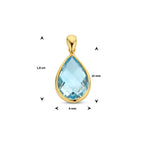 Anhänger Blautopas 14K Gelbgold