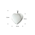 medaillon hart 20 mm zilver gerhodineerd