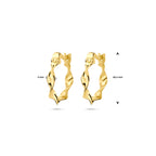 oorringen gedraaid 3 mm buis 14K geelgoud