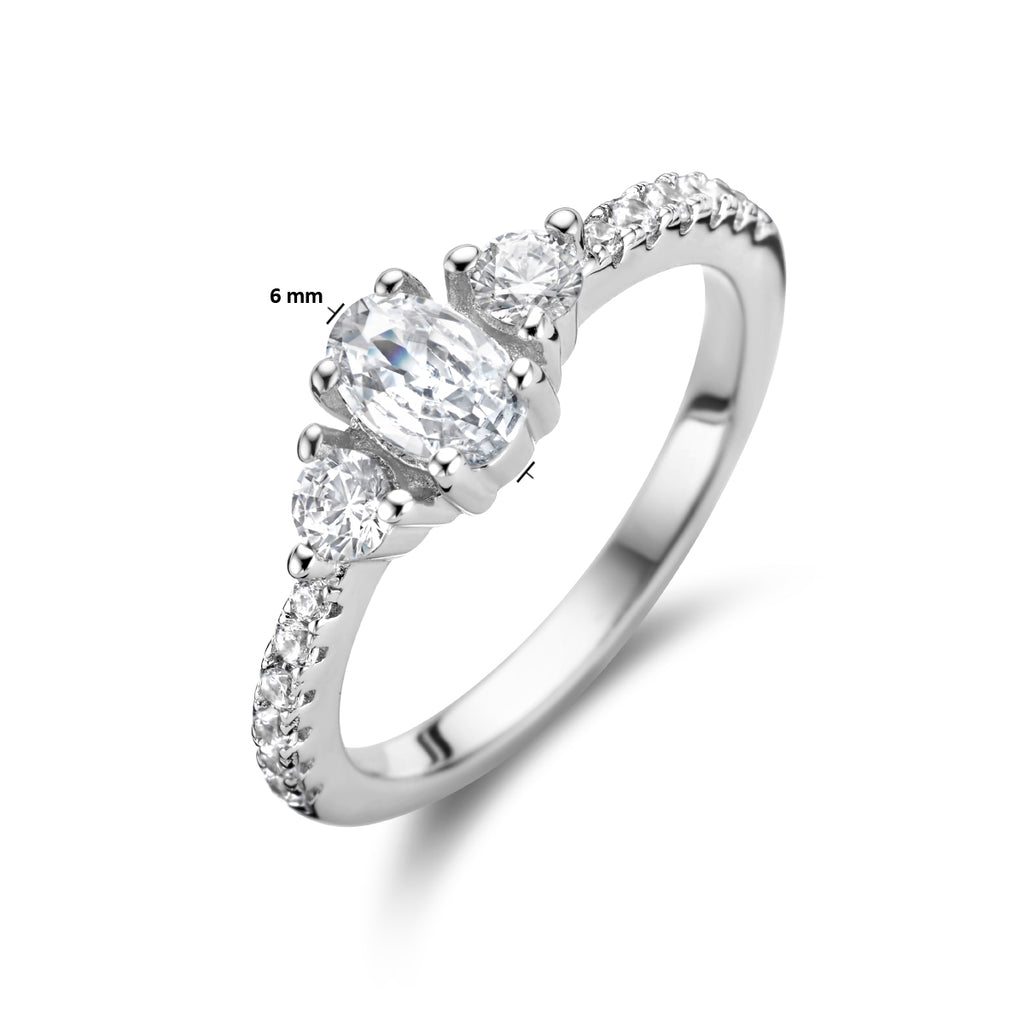 Ring Trilogie Zirkonia Silber rhodiniert