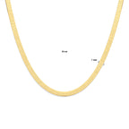 Halskette Schlangen-flach 7 mm 43 cm 3 Mikron vergoldet (gelb)
