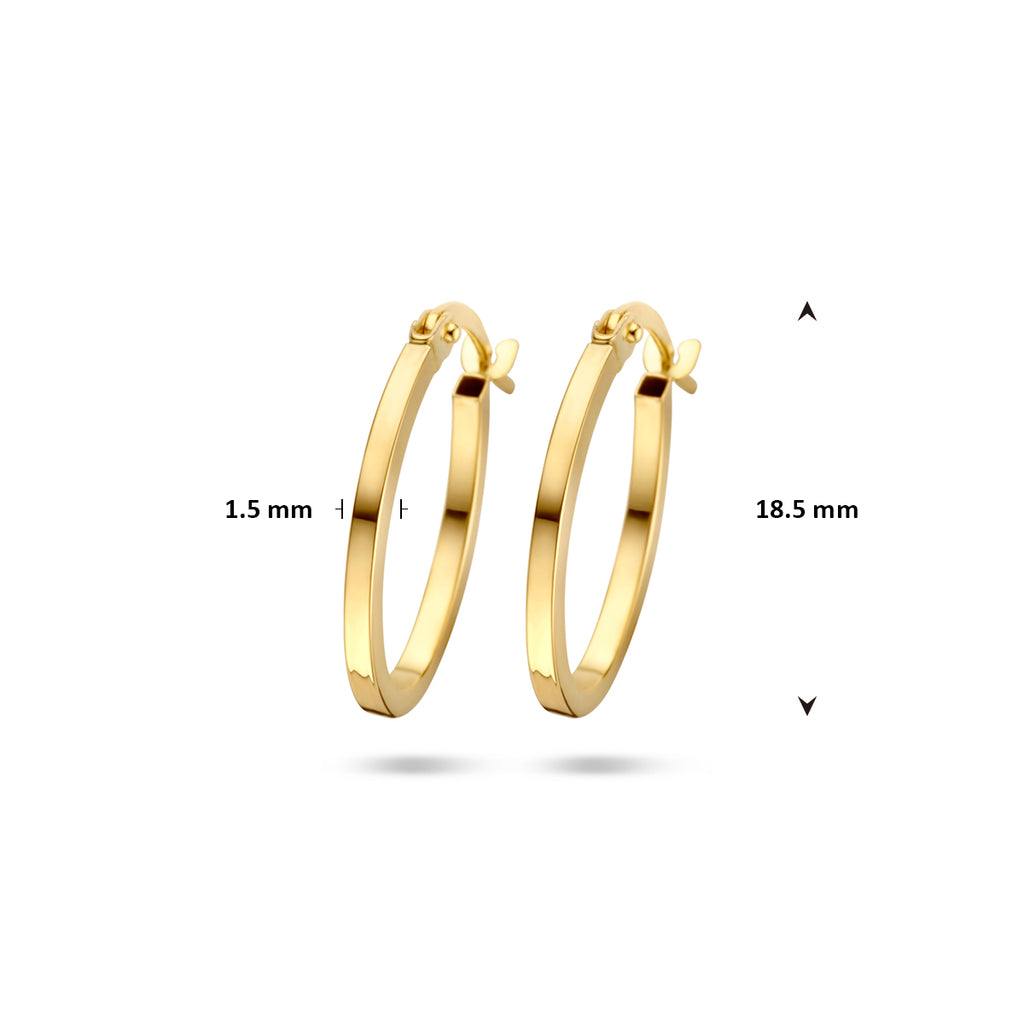9k Ohrringe 18,5 mm 9K Gelb