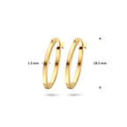 9k Ohrringe 18,5 mm 9K Gelb