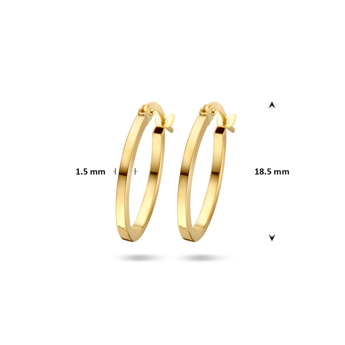 9k Ohrringe 18,5 mm 9K Gelb