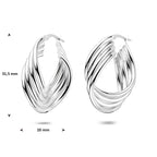 oorringen 31,5 mm zilver gerhodineerd