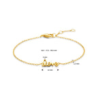 Armband Love 16,5 - 17,5 - 18,5 cm 3 Mikron versilbert (gelb)