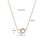 collier rondjes zirkonia 40 - 42 - 44 cm 14K roségoud
