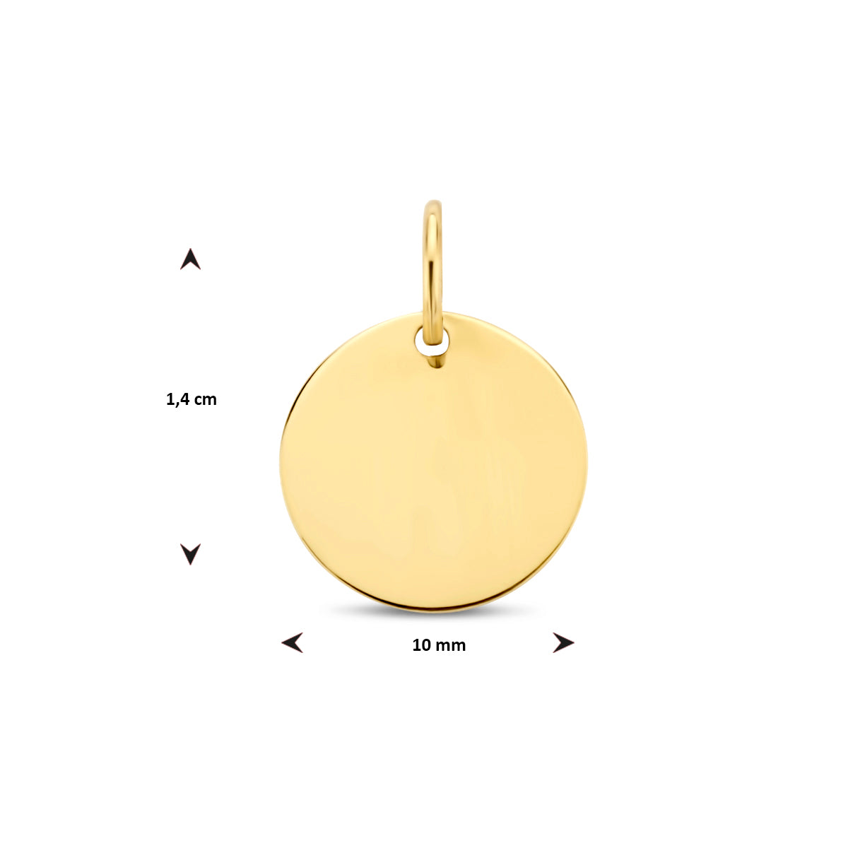 Gravur-Anhänger rund 10 mm 14K Gelbgold