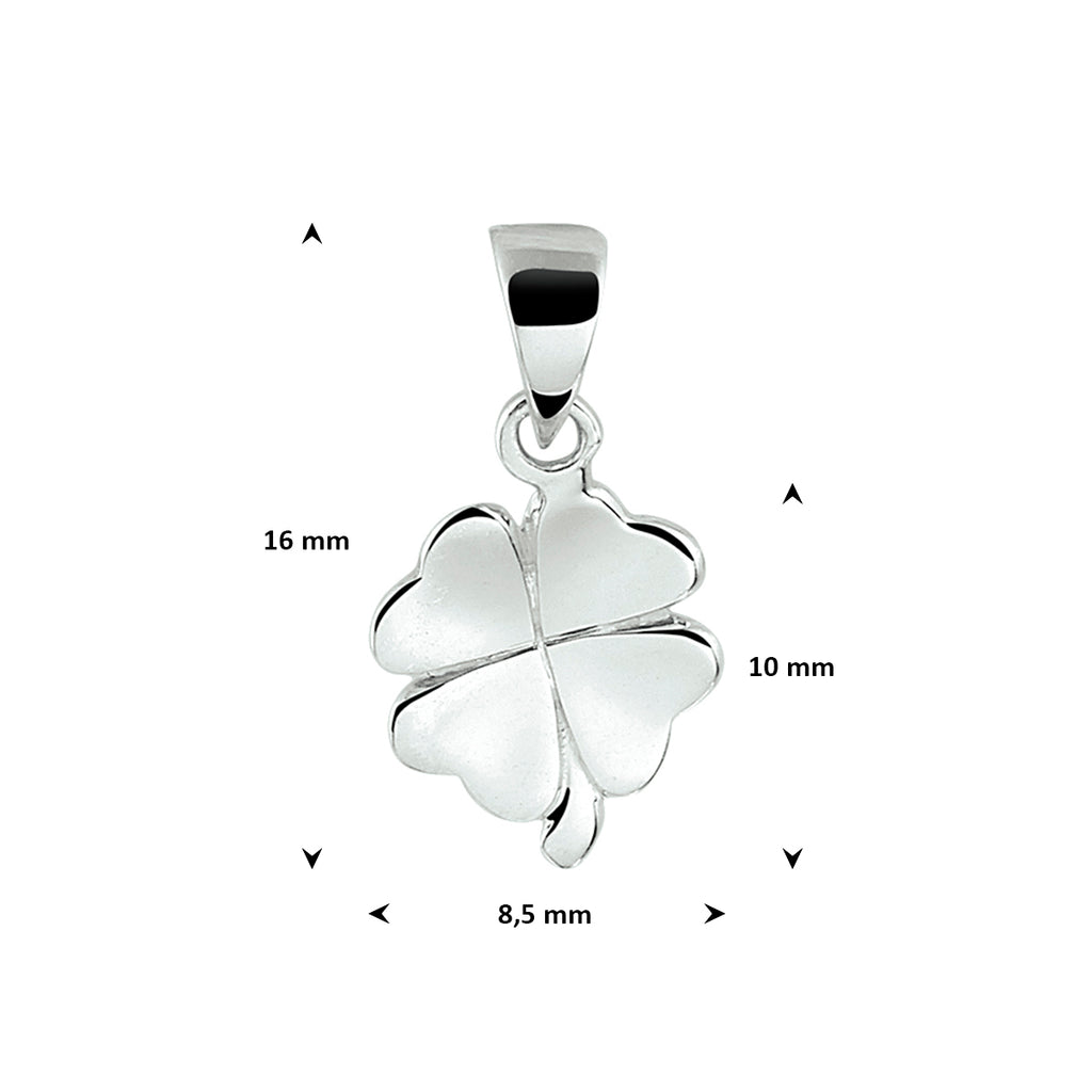 hanger klavertje 10 mm zilver gerhodineerd