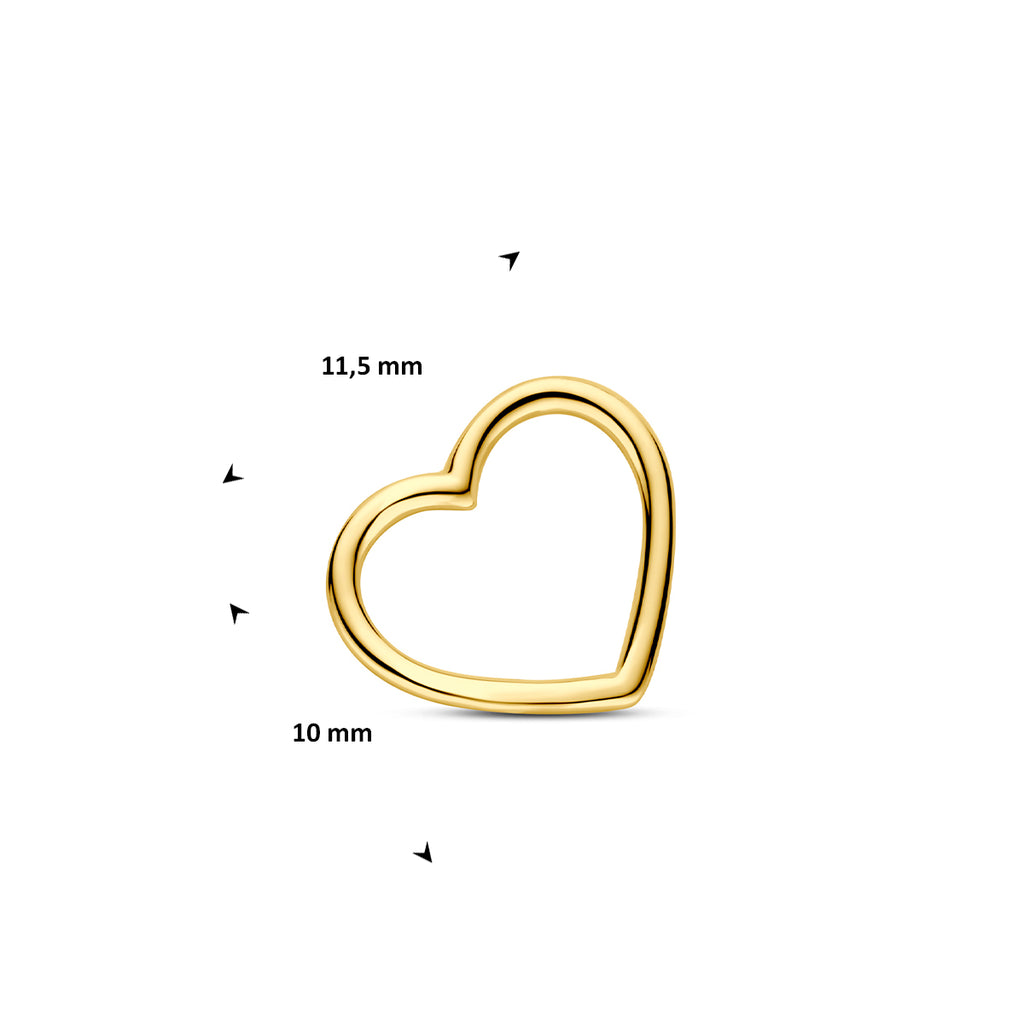 hanger hart 10 mm 14K geelgoud